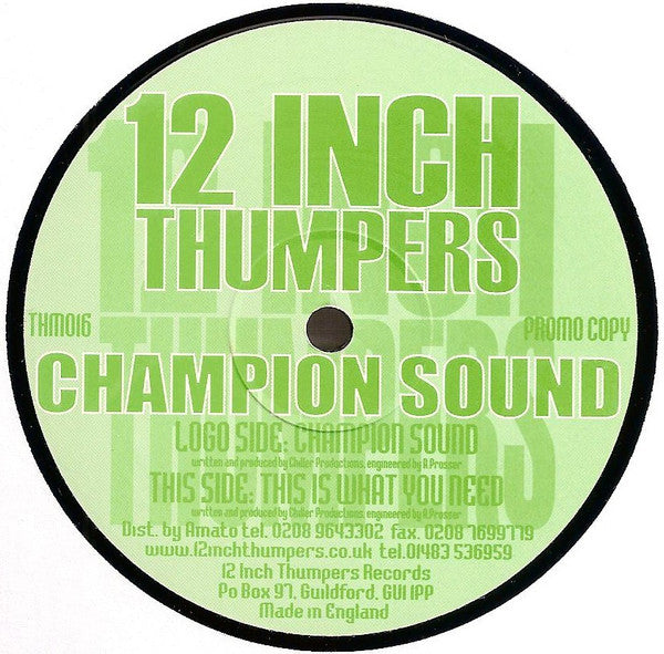 12 Inch Thumpers : Champion Sound (12", Promo)