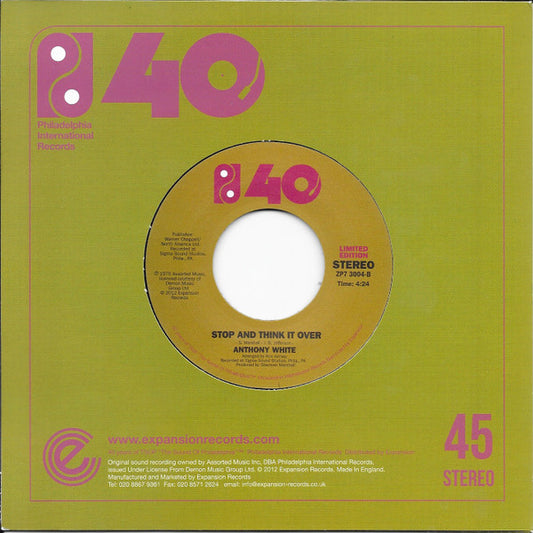 Anthony White : Hey Baby / Stop And Think It Over (7", Single, Ltd)