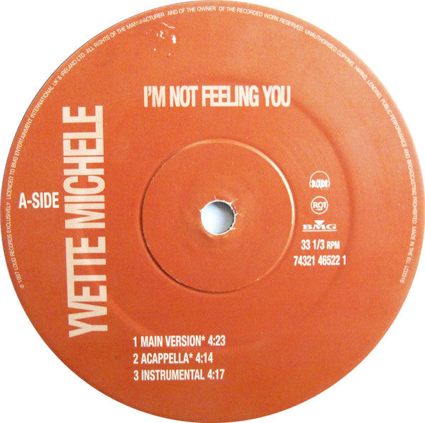 Yvette Michele : I'm Not Feeling You (12")