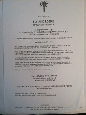 Sly & Robbie : Superthruster (12", Promo)