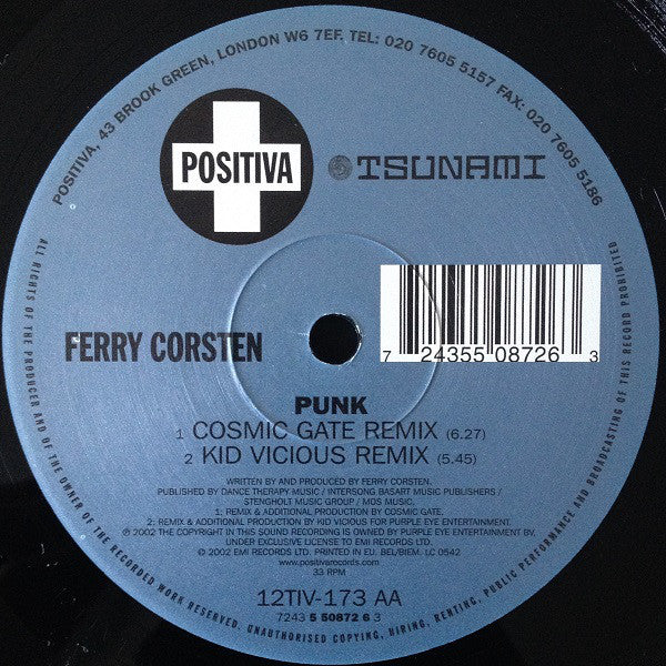 Ferry Corsten : Punk (12")