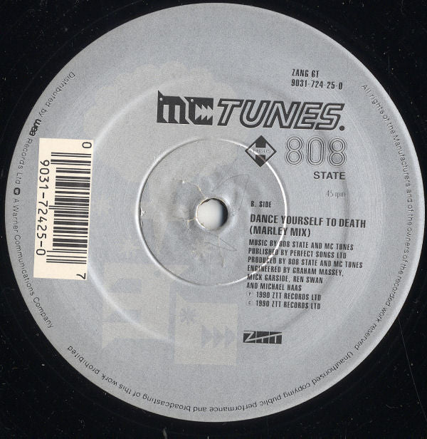 MC Tunes Versus 808 State : Tunes Splits The Atom (12", Single)