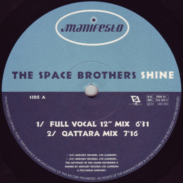 The Space Brothers : Shine (12")