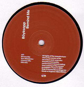 Röyksopp : Remind Me (12")
