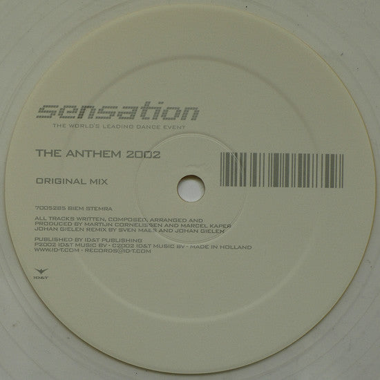 Sensation (2) : The Anthem 2002 (12", Cle)
