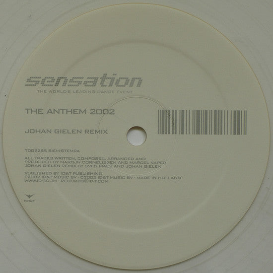 Sensation (2) : The Anthem 2002 (12", Cle)