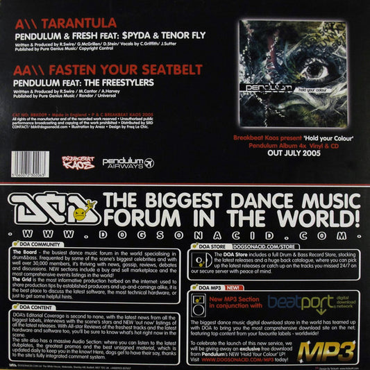 Pendulum (3) : Tarantula / Fasten Your Seatbelt (12", Single)