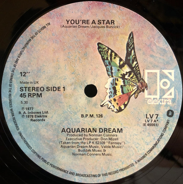 Aquarian Dream (2) : You're A Star (12", Single)