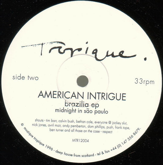 American Intrigue : Brazilia EP (12", EP)