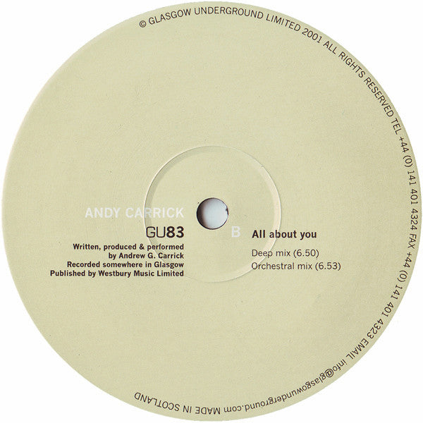 Andy Carrick : Needin' You (12")