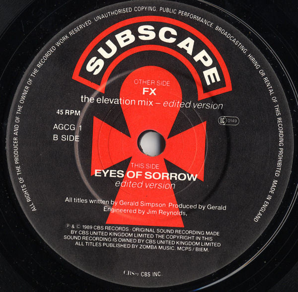 A Guy Called Gerald : FX / Eyes Of Sorrow (7", Single)