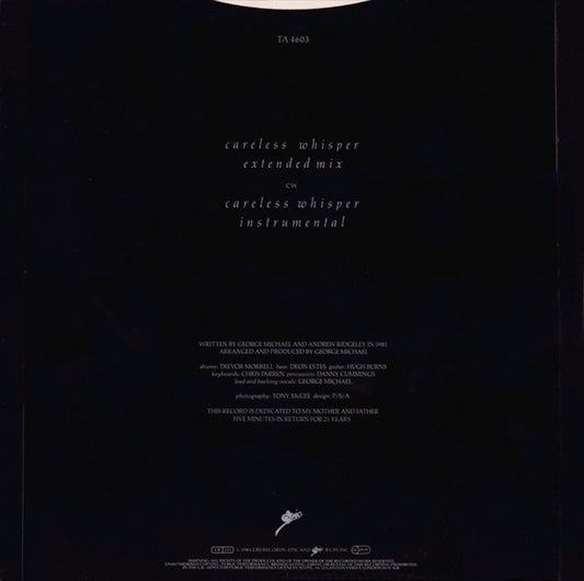 George Michael : Careless Whisper (12", Single)