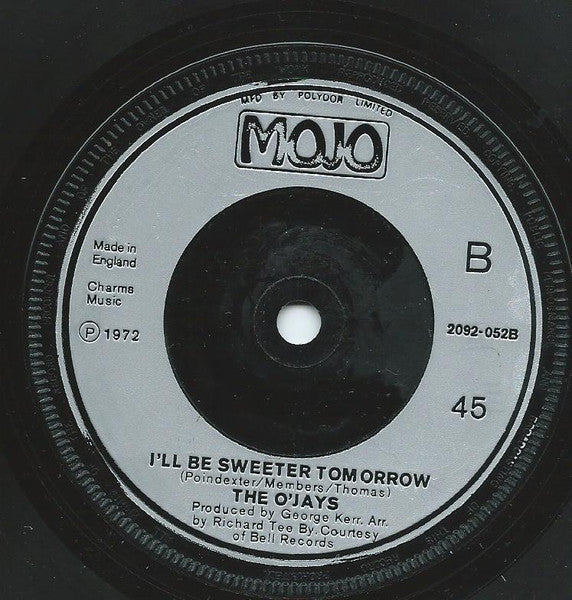 The O'Jays : I Dig Your Act / I'll Be Sweeter Tomorrow (7", Single, RE, Sol)