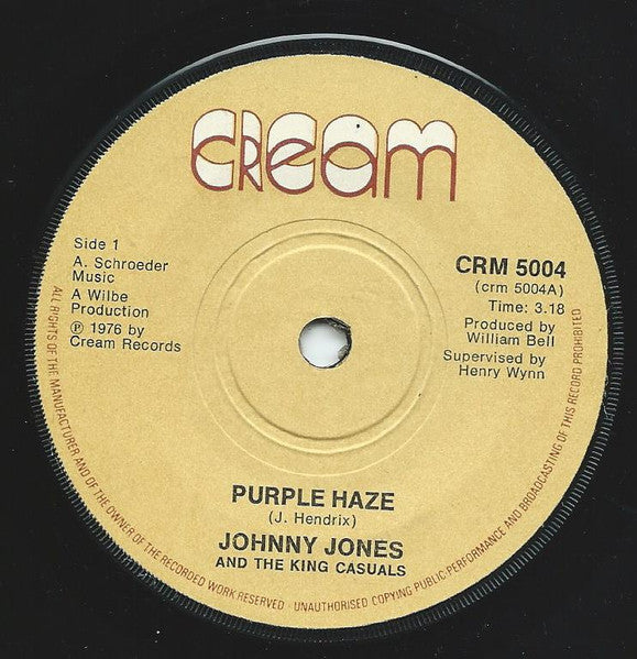 Johnny Jones And The King Casuals : Purple Haze (7", RE)