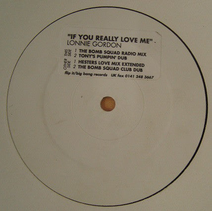 Lonnie Gordon : If You Really Love Me (12", Promo, W/Lbl, Sti)