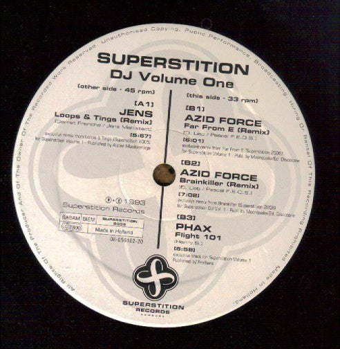 Various : Superstition DJ Volume One (2x12")