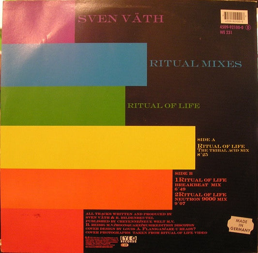 Sven Väth : Ritual Of Life (Ritual Mixes) (12")