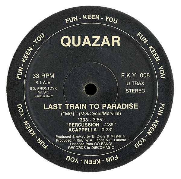 Quazar : Last Train To Paradise (12")