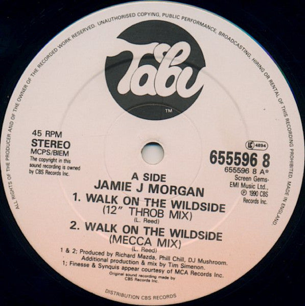 Jamie J. Morgan : Walk On The Wild Side (Throb Mix) (12")