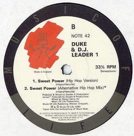 MC Duke & DJ Leader 1 : Sweet Power (12")