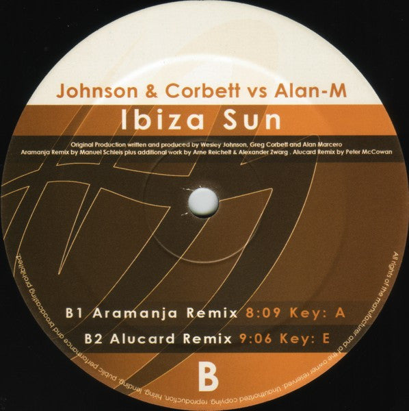 Johnson & Corbett Vs Alan-M : Ibiza Sun (12")