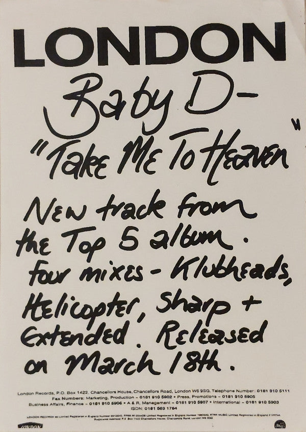 Baby D : Take Me To Heaven (2x12", Promo)