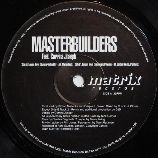 Masterbuilders Feat. Corrina Joseph : London Town (12", Single)