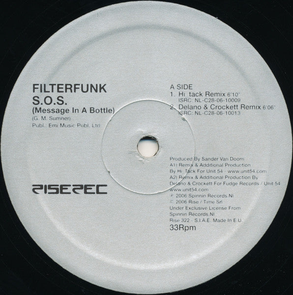 Filterfunk : S.O.S. (Message In A Bottle) (12")