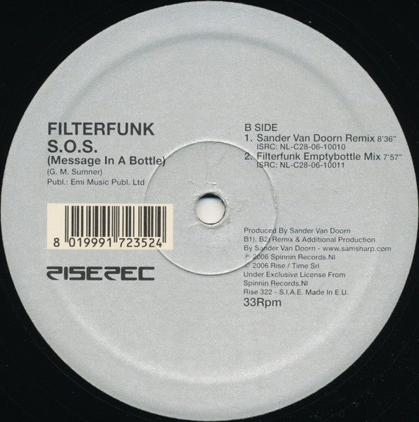 Filterfunk : S.O.S. (Message In A Bottle) (12")