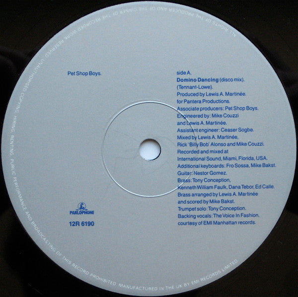 Pet Shop Boys : Domino Dancing (12", Ltd, Dou)