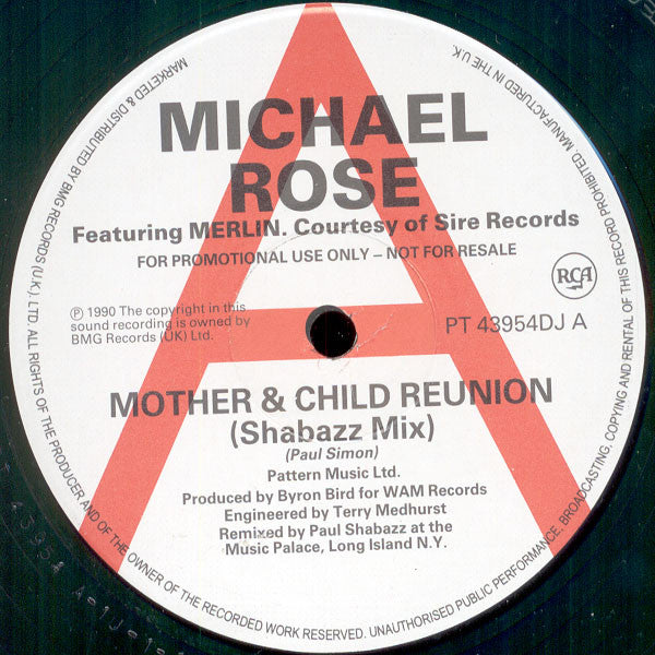 Michael Rose Featuring Merlin : Mother & Child Reunion (12", Promo)