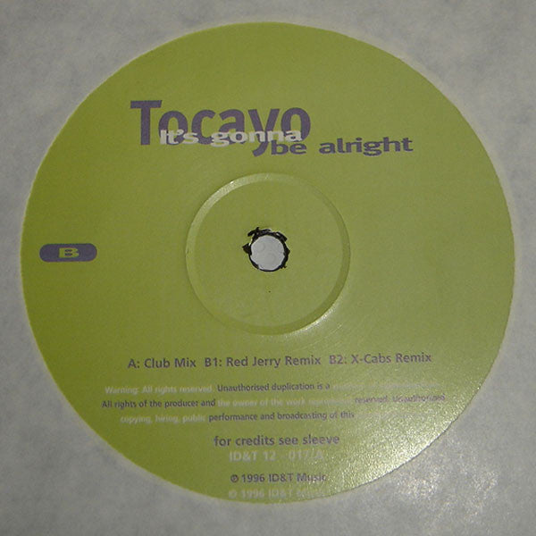 Tocayo : It's Gonna Be Alright (12")