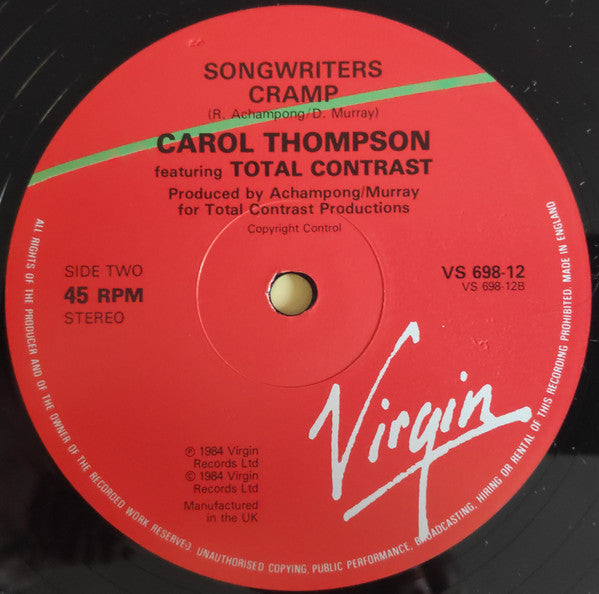 Carroll Thompson Featuring Total Contrast : The Apple Of My Eye (12")