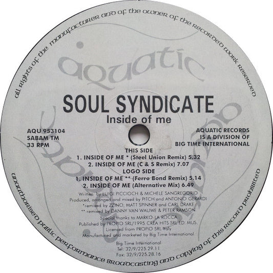 Soul Syndicate : Inside Of Me (12")