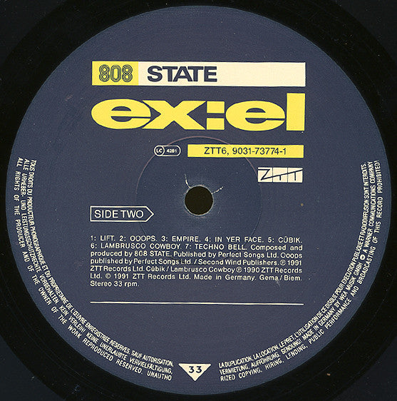 808 State : ex:el (LP, Album)