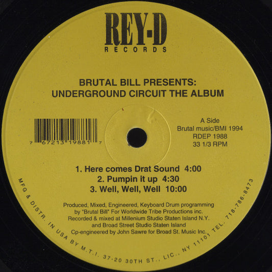 Brutal Bill Presents: Underground Circuit : The Album (LP, Album)