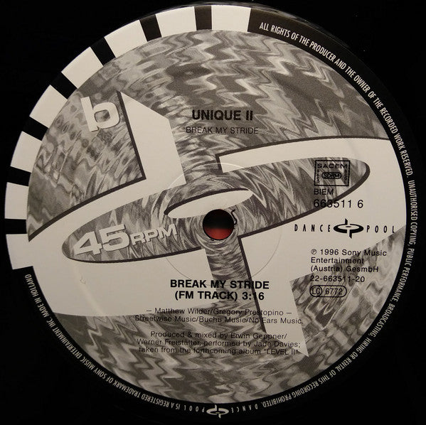 Unique II : Break My Stride (12")