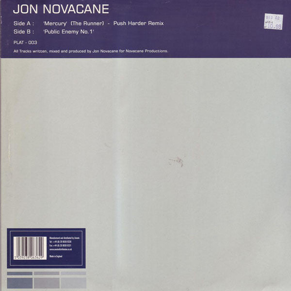 Jon Novacaine : Mercury (The Runner) / Public Enemy No.1 (12")