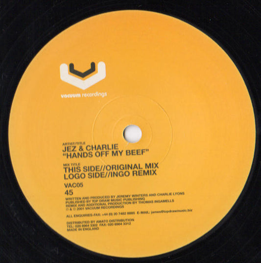 Jez & Charlie : Hands Off My Beef (12")
