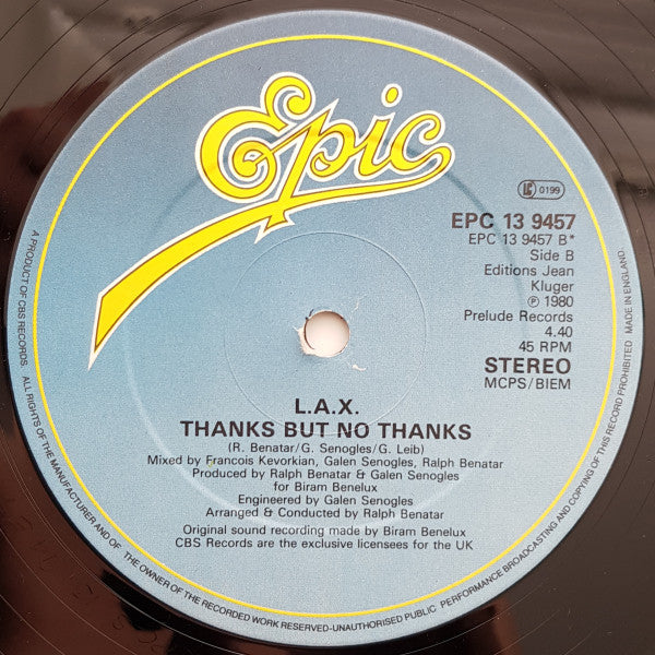 L.A.X. : All My Love (12", Single)