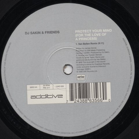 DJ Sakin & Friends : Protect Your Mind (For The Love Of A Princess) (12", Single)