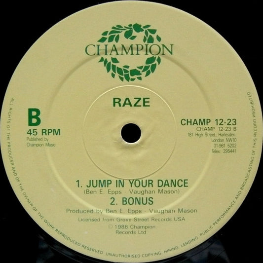 Raze : Jack The Groove (12")