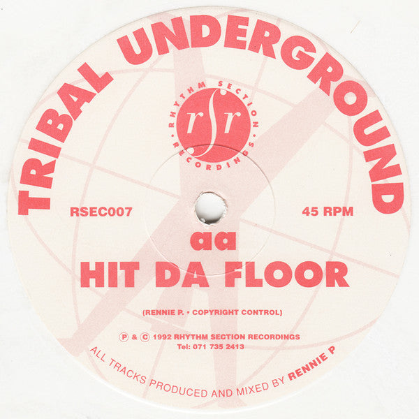 Tribal Underground : Cocaine / Hit Da Floor (12", Ltd, S/Edition, Whi)
