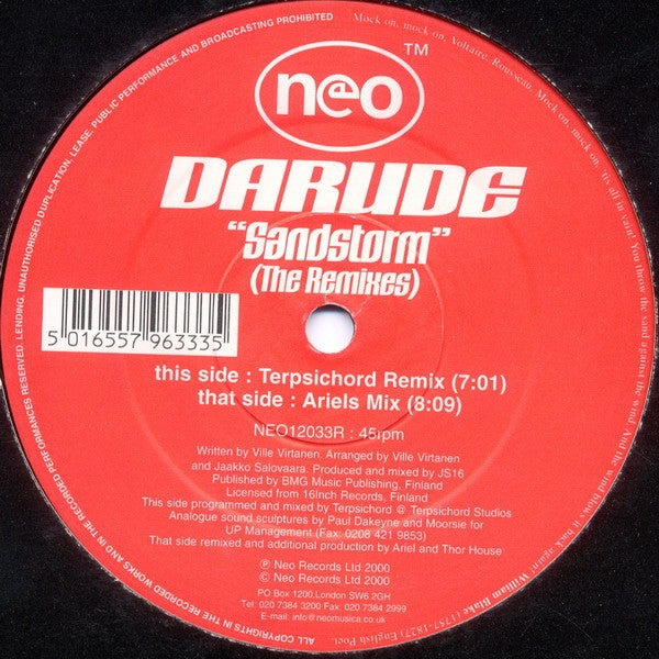 Darude : Sandstorm (The Remixes) (12")