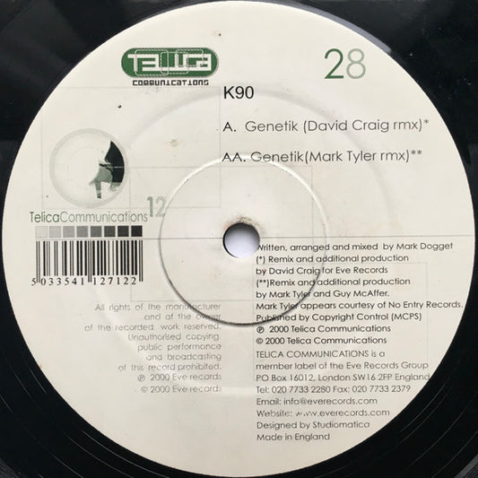 K90 : Genetik (Remixes) (12")