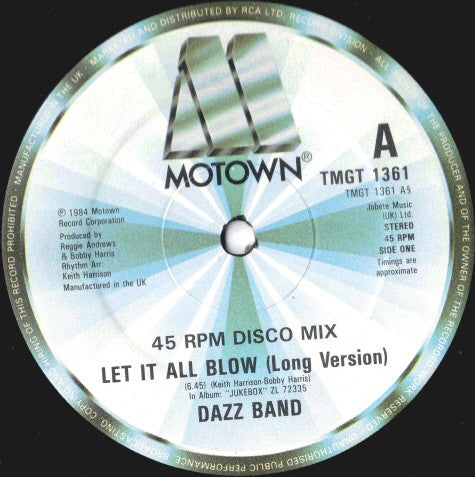 Dazz Band : Let It All Blow (Extended Version) (12", Single)