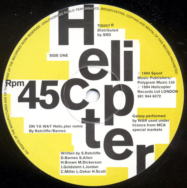 Helicopter : On Ya Way (12")