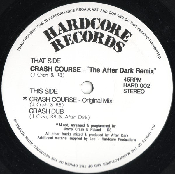 Jimmy Crash : Crash Course Remixes (12")