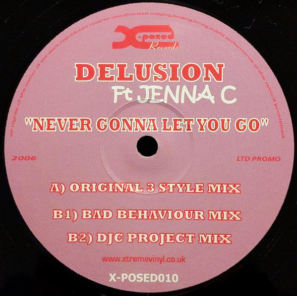 Delusion (4) Ft Jenna C : Never Gonna Let You Go (12", Ltd, Promo)