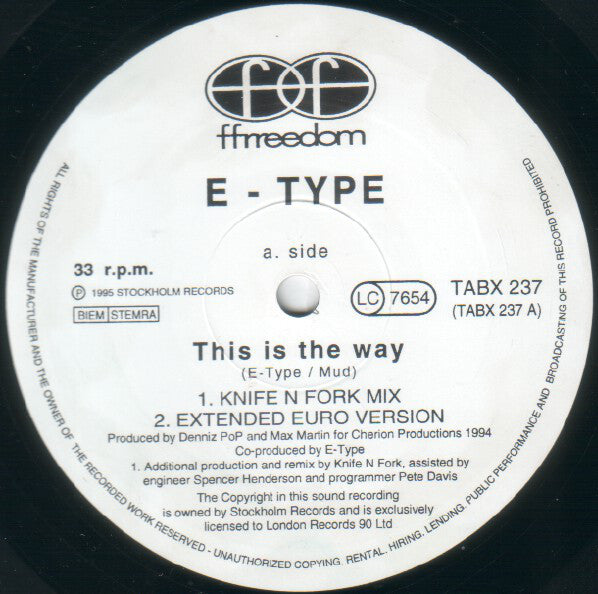 E-Type : This Is The Way (12")